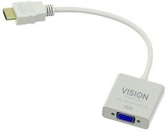 Vision TC-HDMIVGA adaptador de cable HDMI VGA Blanco - Adaptador para cable (HDMI, VGA, Male connector / Female connector, Blanco)