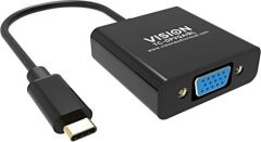 Vision TC-USBCVGA/BL adaptador de cable de vídeo USB Tipo C VGA (D-Sub) Negro