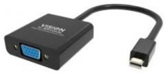 Vision TC-MDPVGA/BL adaptador de cable de vídeo Mini DisplayPort VGA (D-Sub) Negro