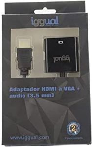 Iggual adaptador hdmi a vga + audio (3.5 mm)