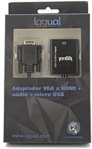 Iggual adaptador vga a hdmi + audio + microusb