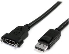 StarTech.com Cable de 91cm DisplayPort de Montaje en Panel - 4K x 2K - Cable DisplayPort 1.2 de Extensión de Vídeo Macho a Hembra - Cable para Monitor DP