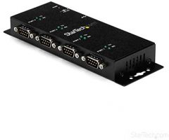 StarTech.com Concentrador Adaptador USB a Serie RS232 DB9 4 Puertos – Riel DIN Industrial y Montaje en Pared