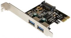 StarTech.com Adaptador Tarjeta Controladora PCI Express PCI-E 2 Puertos USB 3.0 con Alimentación SATA