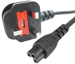 StarTech.com Cable de 1m de Alimentación para Portátiles, Enchufe BS1363 a C5, 2,5A 250V, 18AWG, Cable para Cargador, Cable Hoja de Trébol Mickey Mouse, Adaptador para Reino Unido, UL