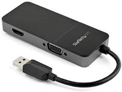 StarTech.com Cable Adaptador USB 3.0 a HDMI / VGA - 4K 1080 - Adaptador Gráfico Externo de Vídeo - Convertidor Externo de Vídeo para un Monitor Externo - Compatible con Mac y Windows