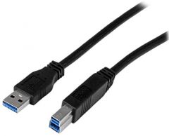 StarTech.com Cable Certificado 2m USB 3.0 Super Speed USB B Macho a USB A Macho Adaptador para Impresora - Negro