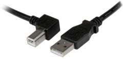 StarTech.com Cable Adaptador USB 2m para Impresora Acodado - 1x USB A Macho - 1x USB B Macho en Ángulo Izquierdo