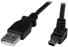 Startech.com cable adaptador 1m usb a macho a mini usb b macho acodado en angulo hacia arriba - negro,1 año