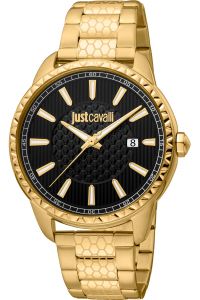Reloj de pulsera Just Cavalli Just Cavalli Modern Indici - JC1G176M0165 correa color: Oro amarillo Dial Negro Hombre