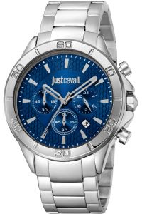 Reloj de pulsera Just Cavalli Just Cavalli Young Chrono - JC1G261M0055 correa color: Gris plata Dial Azul Hombre
