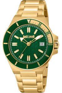 Reloj de pulsera Just Cavalli Just Cavalli Young Swaggy - JC1G318M0075 correa color: Oro amarillo Dial Verde botella Hombre