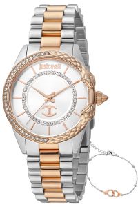 Reloj de pulsera Just Cavalli Animalier Set Catena - JC1L095M0295 correa color: Gris plata Oro rosa Dial Gris plata Mujer