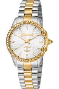 Reloj de pulsera Just Cavalli Animalier Diva - JC1L095M0385 correa color: Gris plata Oro amarillo Dial Gris plata Mujer
