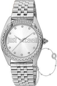 Reloj de pulsera Just Cavalli SET Brillante - JC1L195M0045 correa color: Gris plata Dial Azul Hombre
