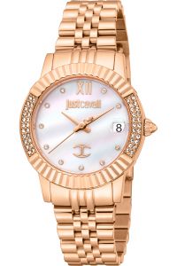 Reloj de pulsera Just Cavalli Just Cavalli Glam Chic Glam - JC1L199M0045 correa color: Oro rosa Dial Mother of Pearl Nácar Blanco antiguo Mujer