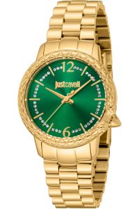 Reloj de pulsera Just Cavalli Just Cavalli Animalier Tenacious - JC1L233M0035 correa color: Oro amarillo Dial Verde botella Mujer