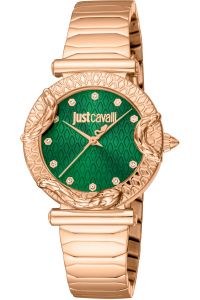 Reloj de pulsera Just Cavalli Just Cavalli Animalier Atrani - JC1L234M0245 correa color: Oro rosa Dial Verde botella Mujer