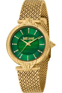 Reloj de pulsera Just Cavalli Animalier Creazione - JC1L237M0065 correa color: Oro amarillo Dial Verde botella Hombre