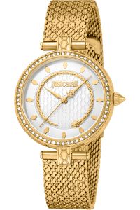 Reloj de pulsera Just Cavalli Just Cavalli Glam Chic Obsessive Snake - JC1L240M0025 correa color: Oro amarillo Dial Metal Gris plata Mujer
