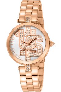 Reloj de pulsera Just Cavalli Glam Chic Maiuscola - JC1L241M0075 correa color: Oro rosa Dial Gris plata Hombre