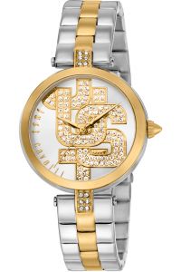 Reloj de pulsera Just Cavalli Glam Chic Maiuscola - JC1L241M0085 correa color: Oro amarillo Gris plata Dial Gris plata Hombre
