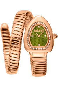 Reloj de pulsera Just Cavalli Just Cavalli Signature Snake Wait - JC1L249M0045 correa color: Gris plata Oro amarillo Dial Gris plata Mujer