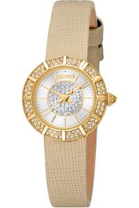 Reloj de pulsera Just Cavalli Glam Chic Eleganza Mini - JC1L253L0025 correa color: Negro Dial Gris plata Hombre