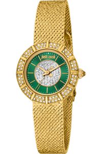 Reloj de pulsera Just Cavalli Glam Chic Eleganza Mini - JC1L253M0075 correa color: Negro Dial Gris plata Hombre