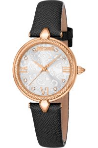 Reloj de pulsera Just Cavalli Glam Chic Donna Leopardo - JC1L254L0035 correa color: Negro Dial Gris plata Hombre