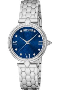 Reloj de pulsera Just Cavalli Glam Chic Donna Leopardo - JC1L254M0045 correa color: Gris plata Dial Azul noche Hombre