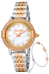 Reloj de pulsera Just Cavalli Just Cavalli SET Stravagante - JC1L255M0125 correa color: Oro amarillo Dial Gris plata Mujer