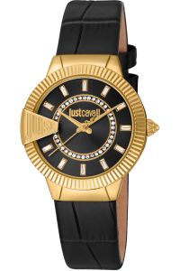 Reloj de pulsera Just Cavalli Glam Chic Puntale - JC1L256L0025 correa color: Negro Dial Negro Mujer
