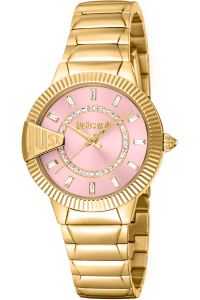 Reloj de pulsera Just Cavalli Glam Chic Puntale - JC1L256M0065 correa color: Oro amarillo Dial Rosa Mujer