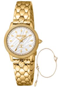 Reloj de pulsera Just Cavalli Just Cavalli SET Cuore Set - JC1L258M0055 correa color: Oro amarillo Dial Gris plata Mujer