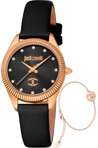 Reloj de pulsera Just Cavalli SET Pacentro - JC1L267L0035 correa color: Negro Dial Negro Mujer