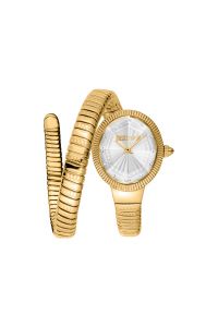 Reloj de pulsera Just Cavalli Signature Snake Ardea - JC1L268M0025 correa color: Oro amarillo Dial Gris plata Mujer