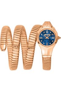 Reloj de pulsera Just Cavalli Signature Snake Ravenna - JC1L271M0045 correa color: Oro rosa Dial Azul noche Mujer