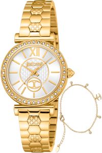 Reloj de pulsera Just Cavalli SET Varenna - JC1L273M0055 correa color: Oro amarillo Dial Gris plata Mujer