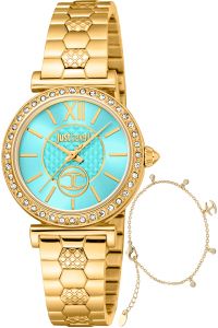 Reloj de pulsera Just Cavalli SET Varenna - JC1L273M0065 correa color: Oro amarillo Dial Turquesa Mujer