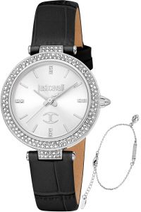 Reloj de pulsera Just Cavalli SET Savoca - JC1L274L0015 correa color: Negro Dial Gris plata Mujer
