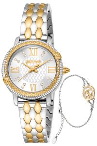 Reloj de pulsera Just Cavalli Just Cavalli SET Viperized - JC1L276M0085 correa color: Gris plata Oro amarillo Dial Gris plata Mujer
