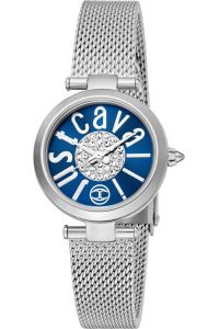 Reloj de pulsera Just Cavalli Glam Chic Modena - JC1L280M0035 correa color: Gris plata Dial Azul noche Mujer