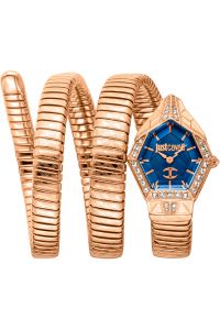 Reloj de pulsera Just Cavalli Just Cavalli Signature Snake Mesmerizing - JC1L304M0045 correa color: Oro rosa Dial Azul Mujer