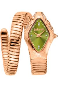 Reloj de pulsera Just Cavalli Just Cavalli Signature Snake Ferocious - JC1L306M0055 correa color: Oro rosa Dial Verde oliva Mujer
