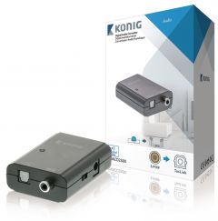 König Convertidor de audio digital, S/PDIF hembra - TosLink hembra, gris oscuro, compacto y fácil de instalar