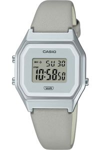 Reloj de pulsera CASIO Retro Vintage - LA680WEL-8EF correa color: Gris seda Dial Gris plata Mujer