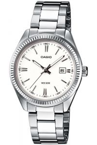 Reloj de pulsera CASIO Collection - LTP-1302D-7A1 correa color: Gris plata Dial Blanco Mujer
