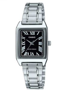 Reloj de pulsera CASIO Collection - LTP-V007D-1B correa color: Gris plata Dial Negro Mujer