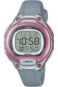 Reloj de pulsera CASIO Collection - LW-203-8A correa color: Gris luminoso Dial LCD Negro Mujer